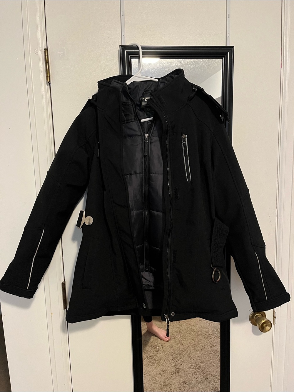 Ecko Unlimited Black Hooded Ski Jacket